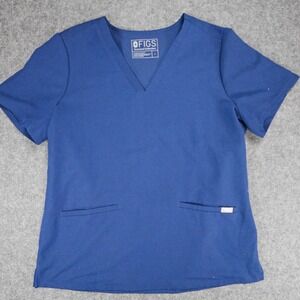 FIGS Technical Casma Three Pocket‎ Scrub Top FW1100 Navy Womens Medium L